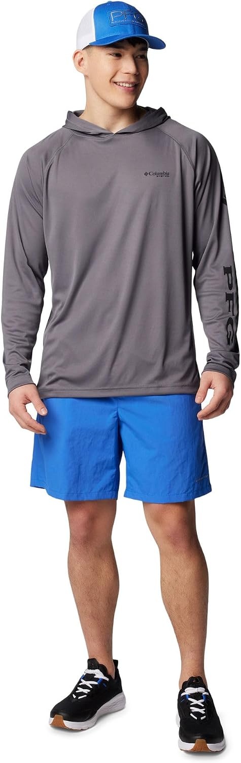 image:imageColumbia Mens PFG Terminal Tackle HoodieCity GreyBlack Logo