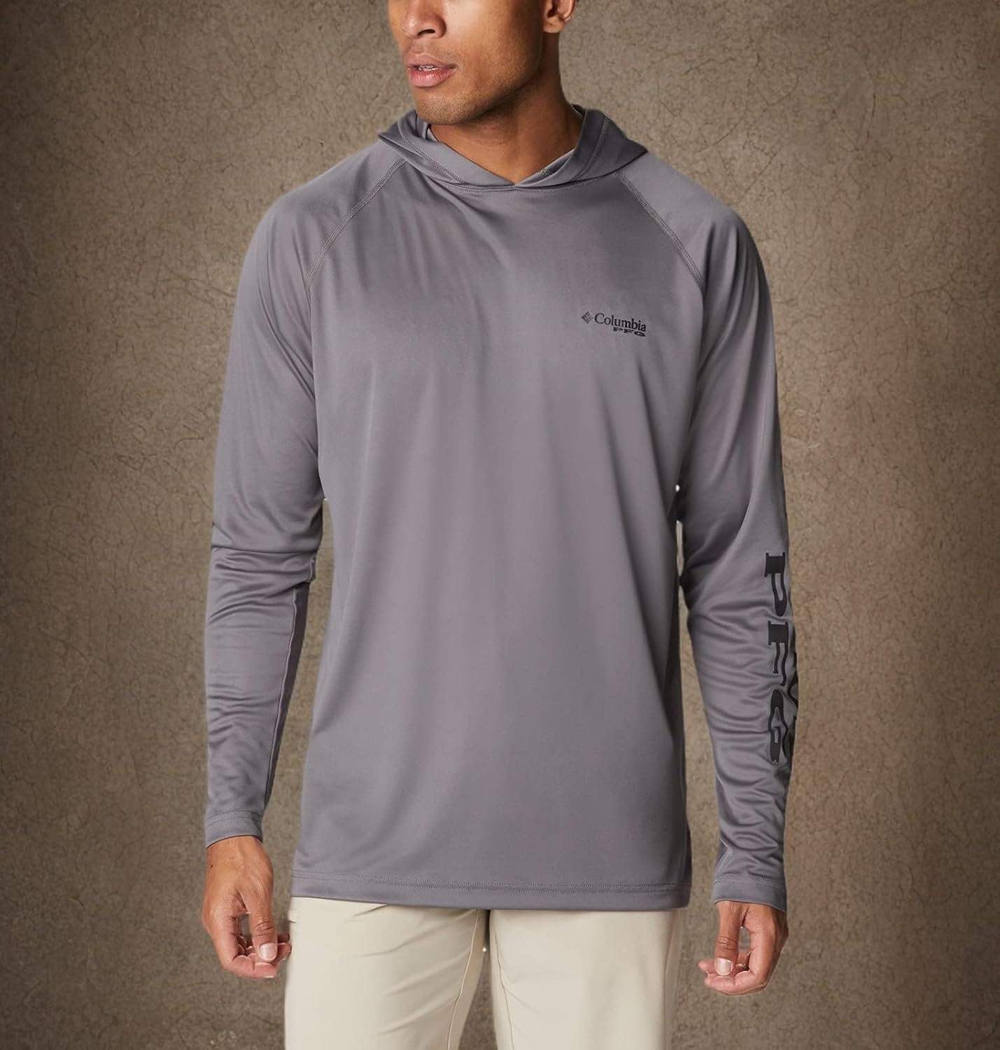 image:imageColumbia Mens PFG Terminal Tackle HoodieCity GreyBlack Logo