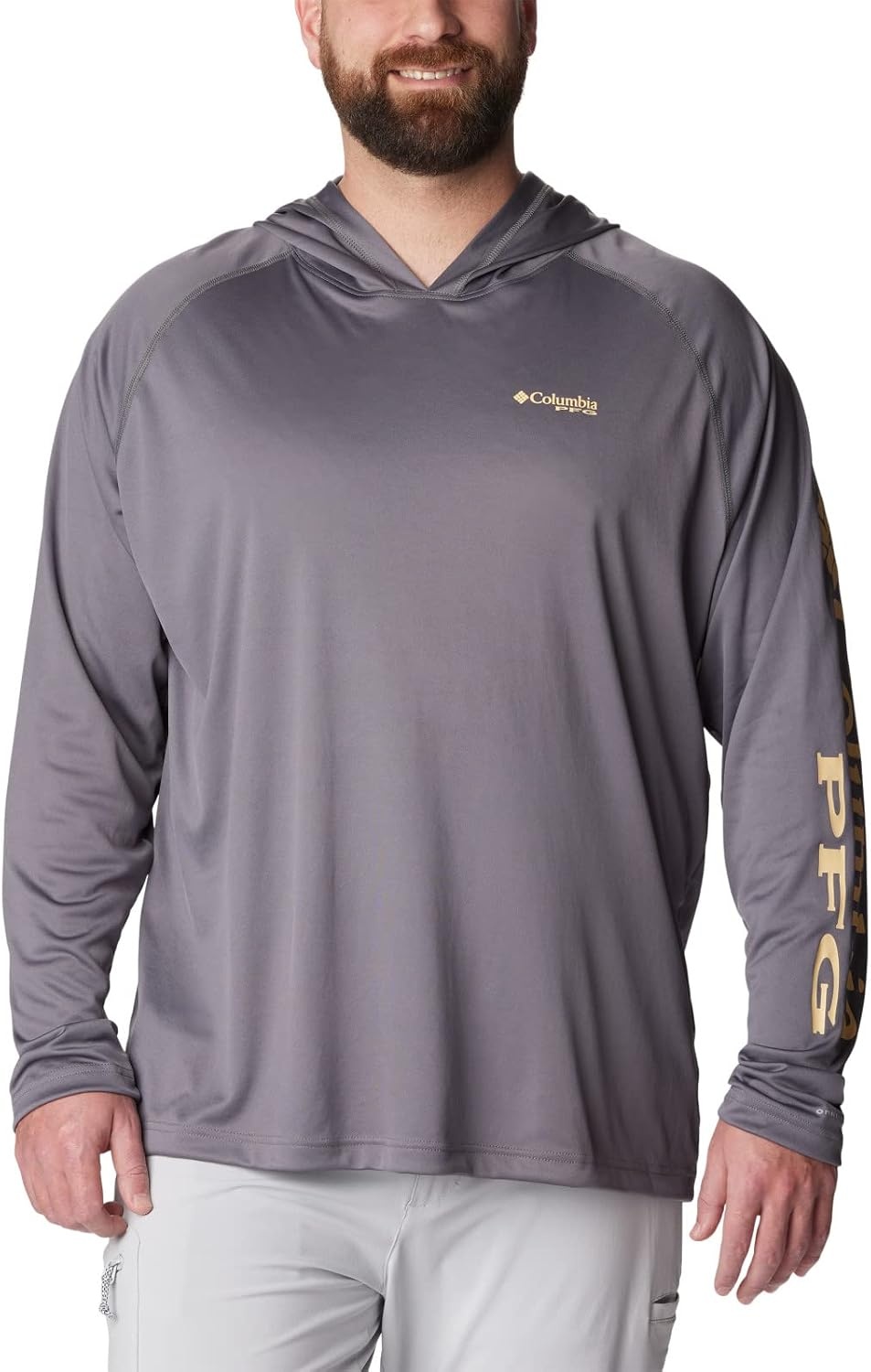 image:imageColumbia Mens PFG Terminal Tackle HoodieCity GreyCocoa Butter Logo