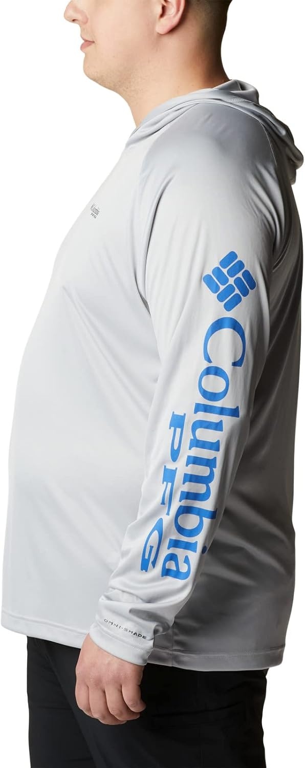 image:imageColumbia Mens PFG Terminal Tackle HoodieCool GreyVivid Blue Logo