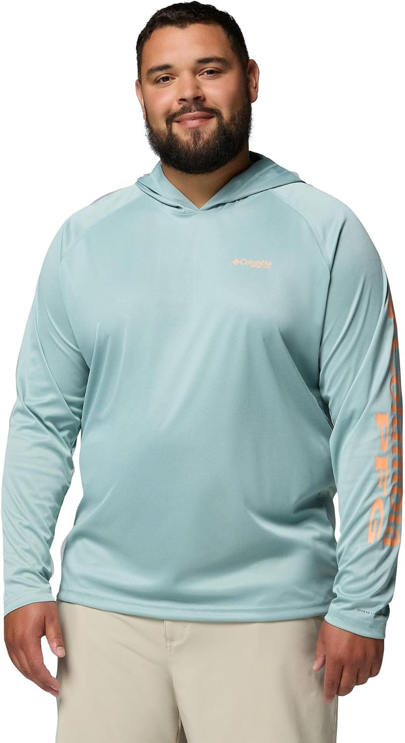 image:imageColumbia Mens PFG Terminal Tackle HoodieCrushed Blue HeatherBright Nectar Logo