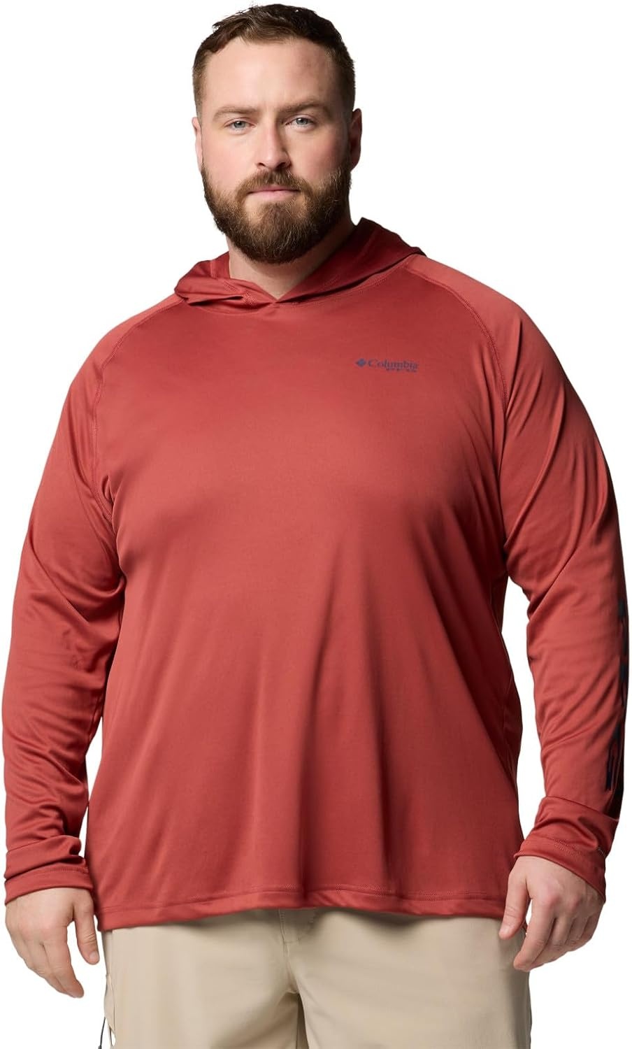image:imageColumbia Mens PFG Terminal Tackle HoodieDusty CrimsonNocturnal Logo