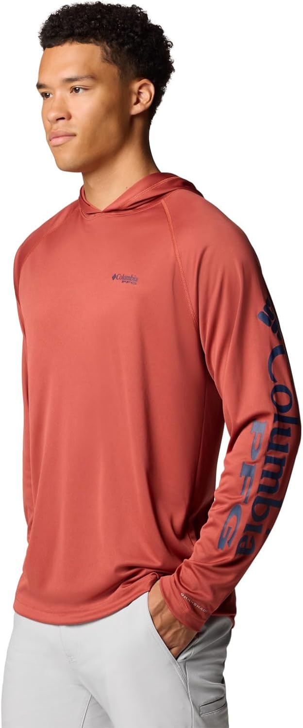 image:imageColumbia Mens PFG Terminal Tackle HoodieDusty CrimsonNocturnal Logo