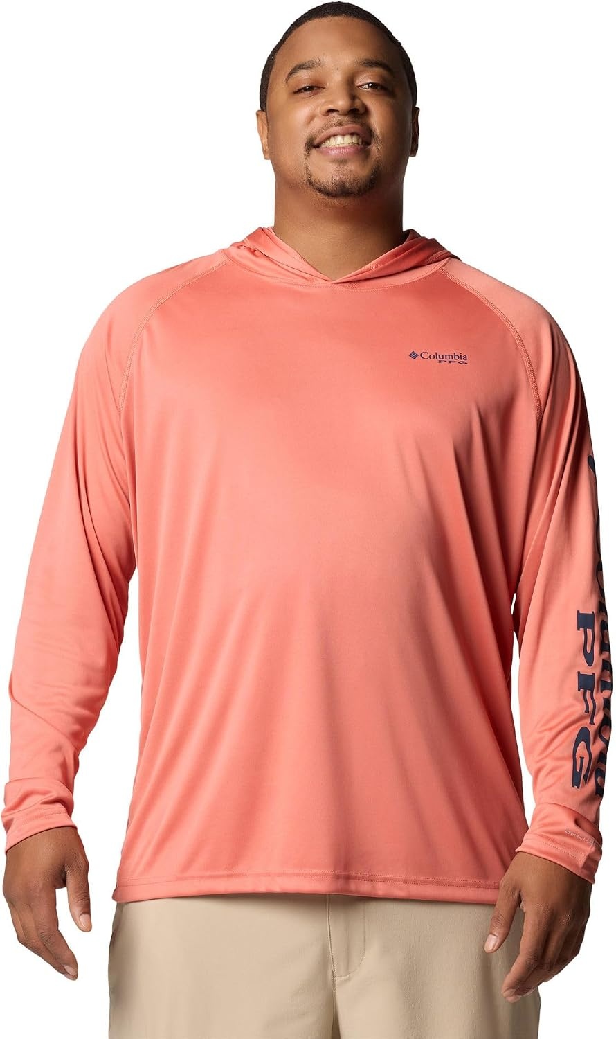 image:imageColumbia Mens PFG Terminal Tackle HoodieFaded PeachCollegiate Navy Logo