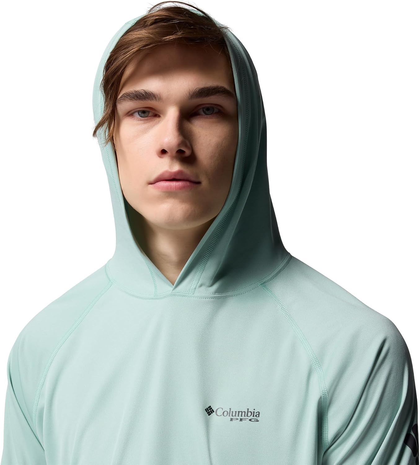 image:imageColumbia Mens PFG Terminal Tackle HoodieMisty JadeShark Logo