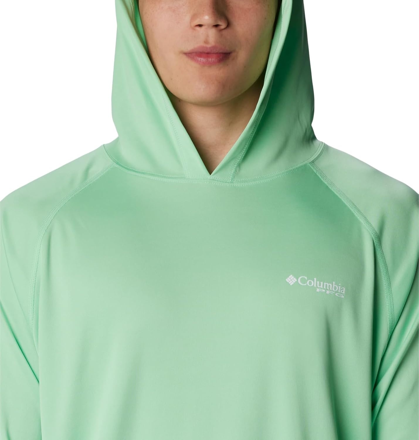 image:imageColumbia Mens PFG Terminal Tackle HoodieOcean MintWhite Logo