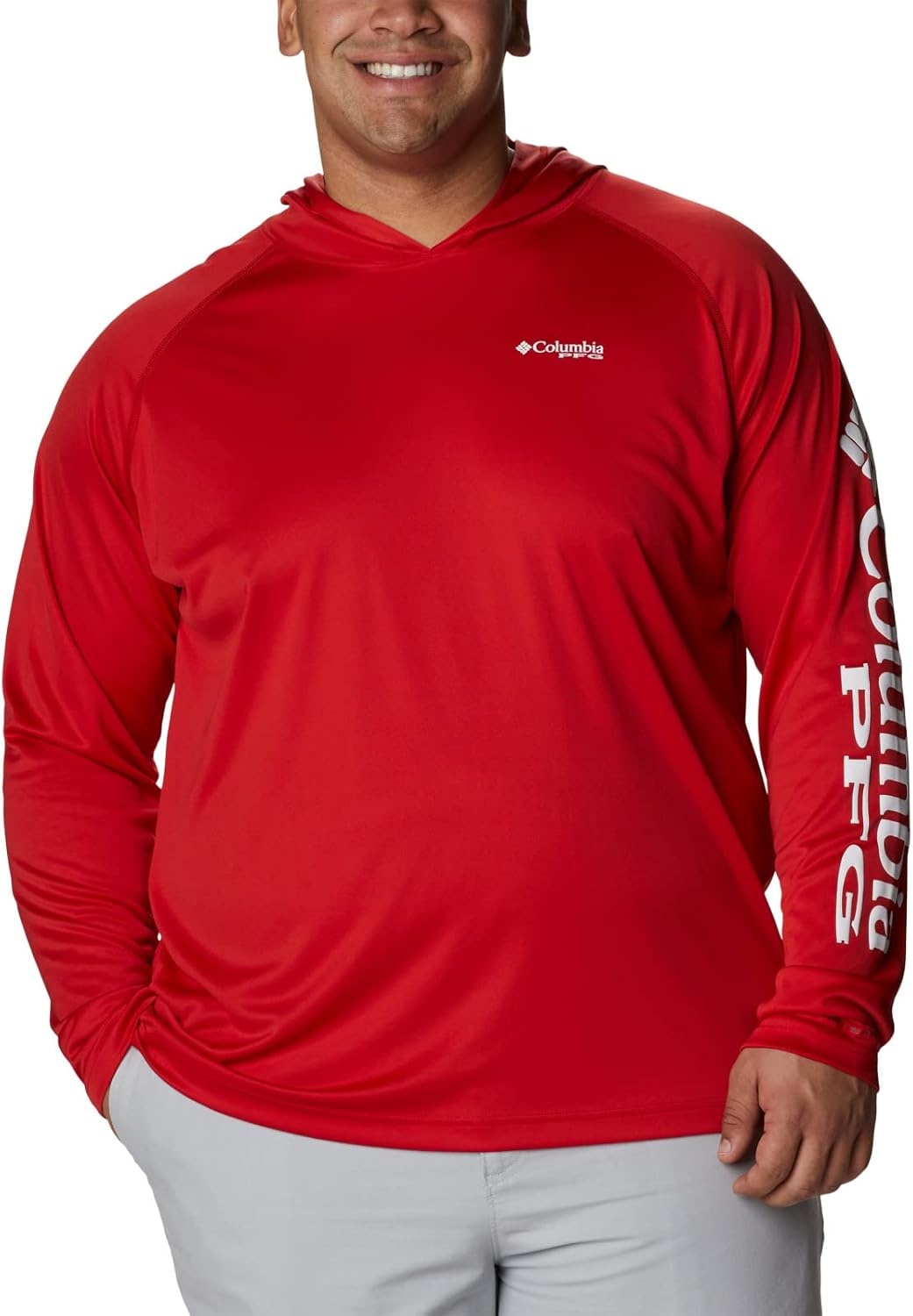 image:imageColumbia Mens PFG Terminal Tackle HoodieRed SparkWhite Logo