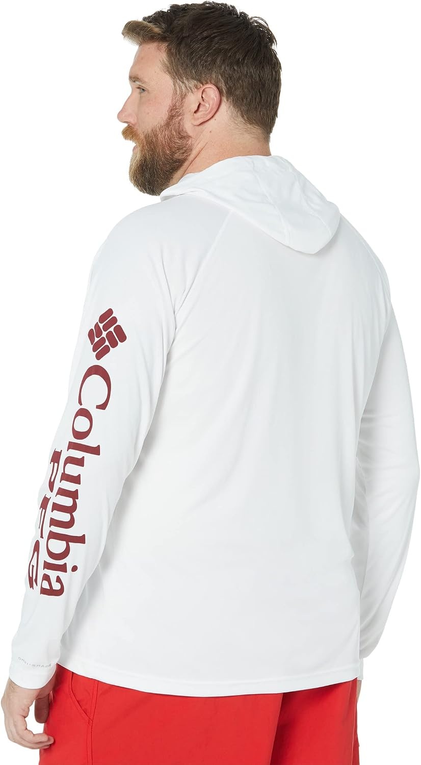 image:imageColumbia Mens PFG Terminal Tackle HoodieWhiteRed Jasper Logo