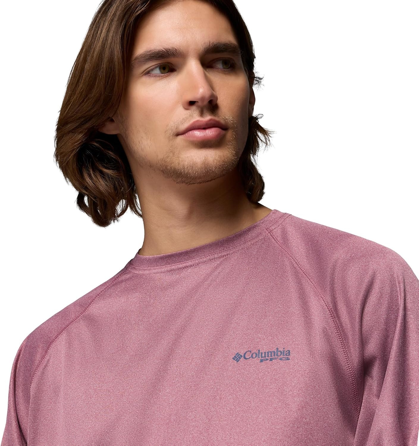 image:imageColumbia Mens PFG Terminal Tackle Long Sleeve ShirtAntique Mauve HeatherNocturnal Logo