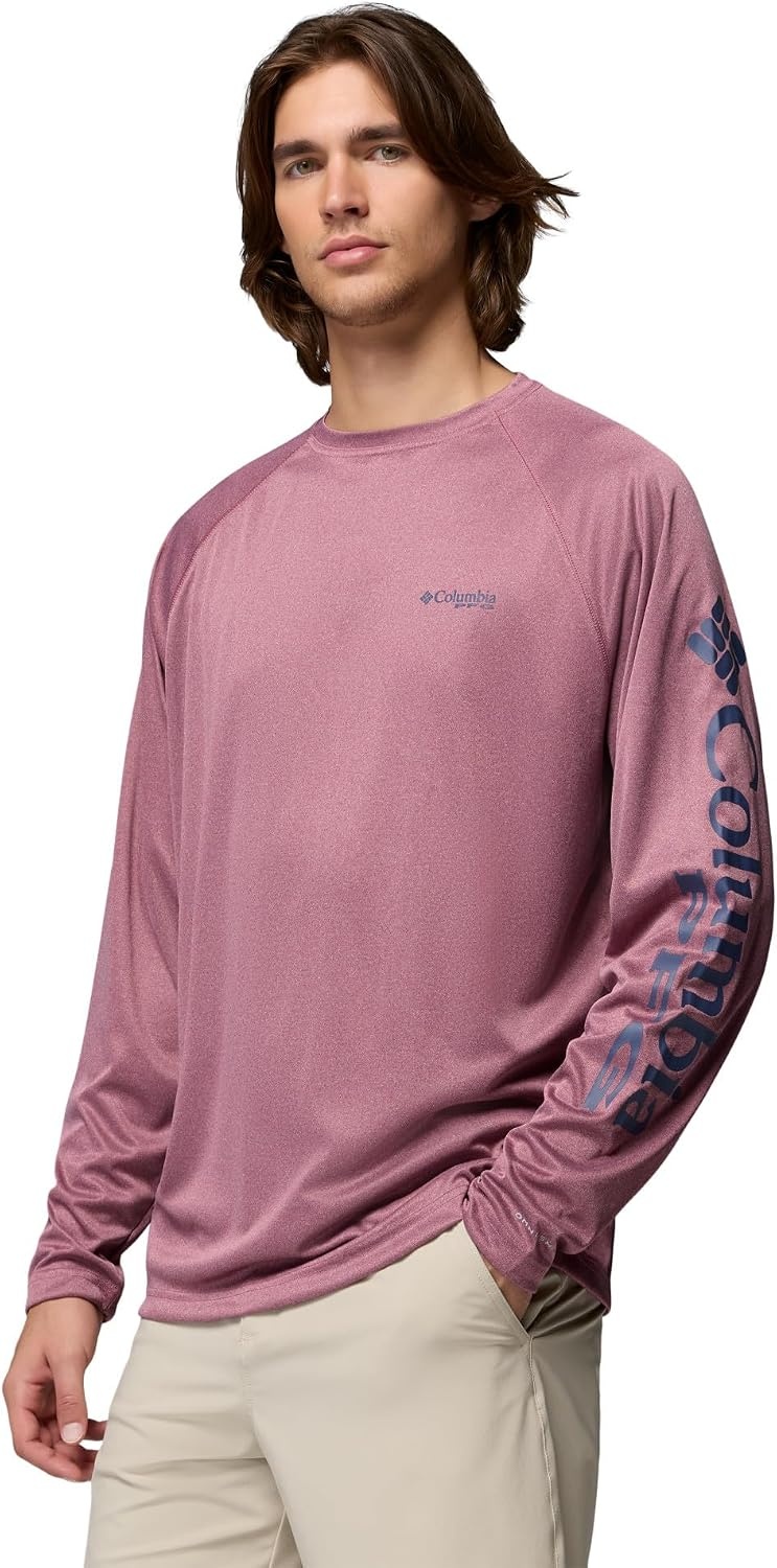 image:imageColumbia Mens PFG Terminal Tackle Long Sleeve ShirtAntique Mauve HeatherNocturnal Logo