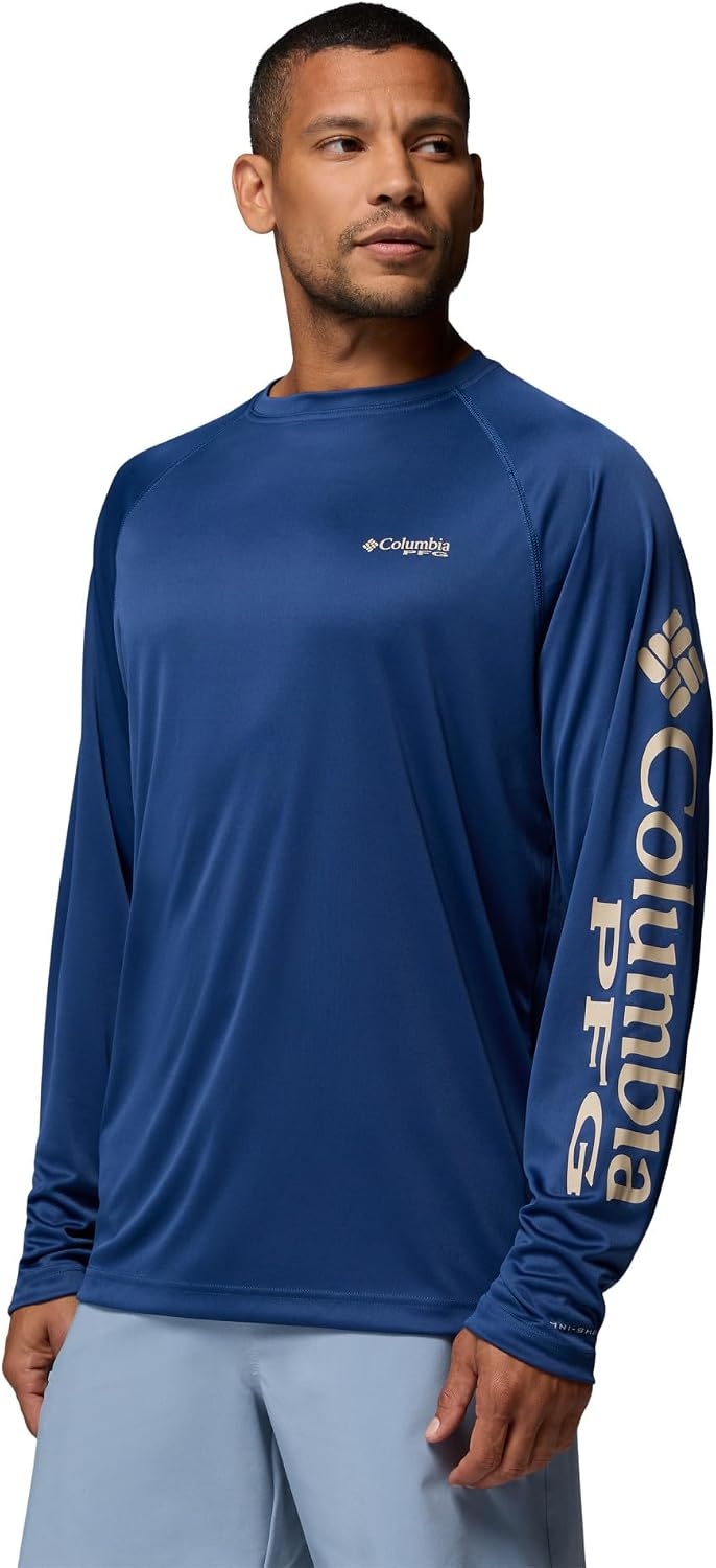image:imageColumbia Mens PFG Terminal Tackle Long Sleeve ShirtCarbonAncient Fossil Logo