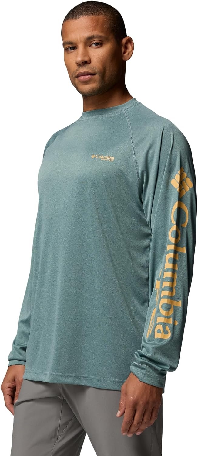 image:imageColumbia Mens PFG Terminal Tackle Long Sleeve ShirtMetal HeatherLight Camel Logo