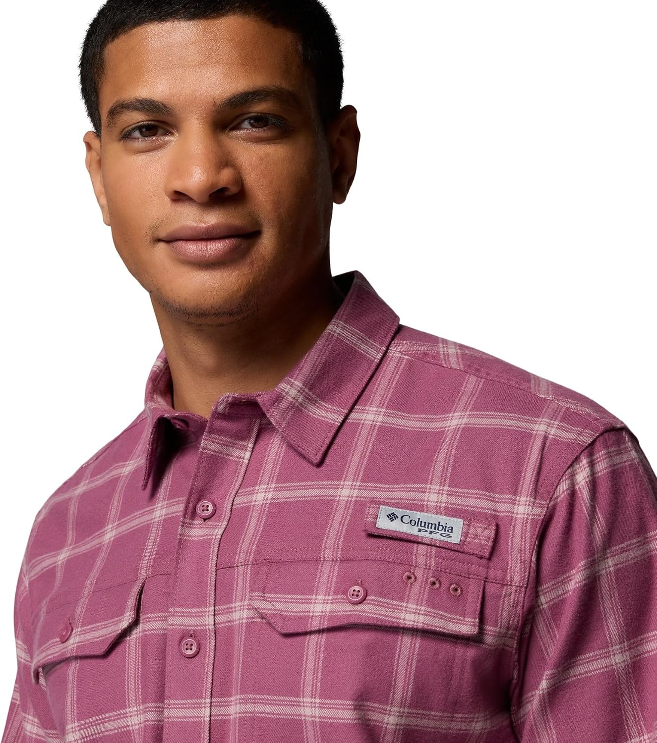 image:imageColumbia Mens Pfg Topwater Tech FlannelAntique Mauve Waterline Windowpane