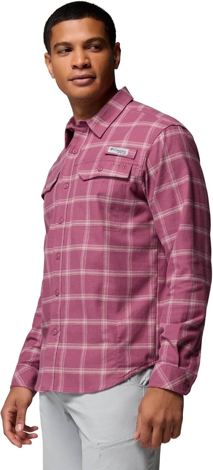 image:imageColumbia Mens Pfg Topwater Tech FlannelAntique Mauve Waterline Windowpane