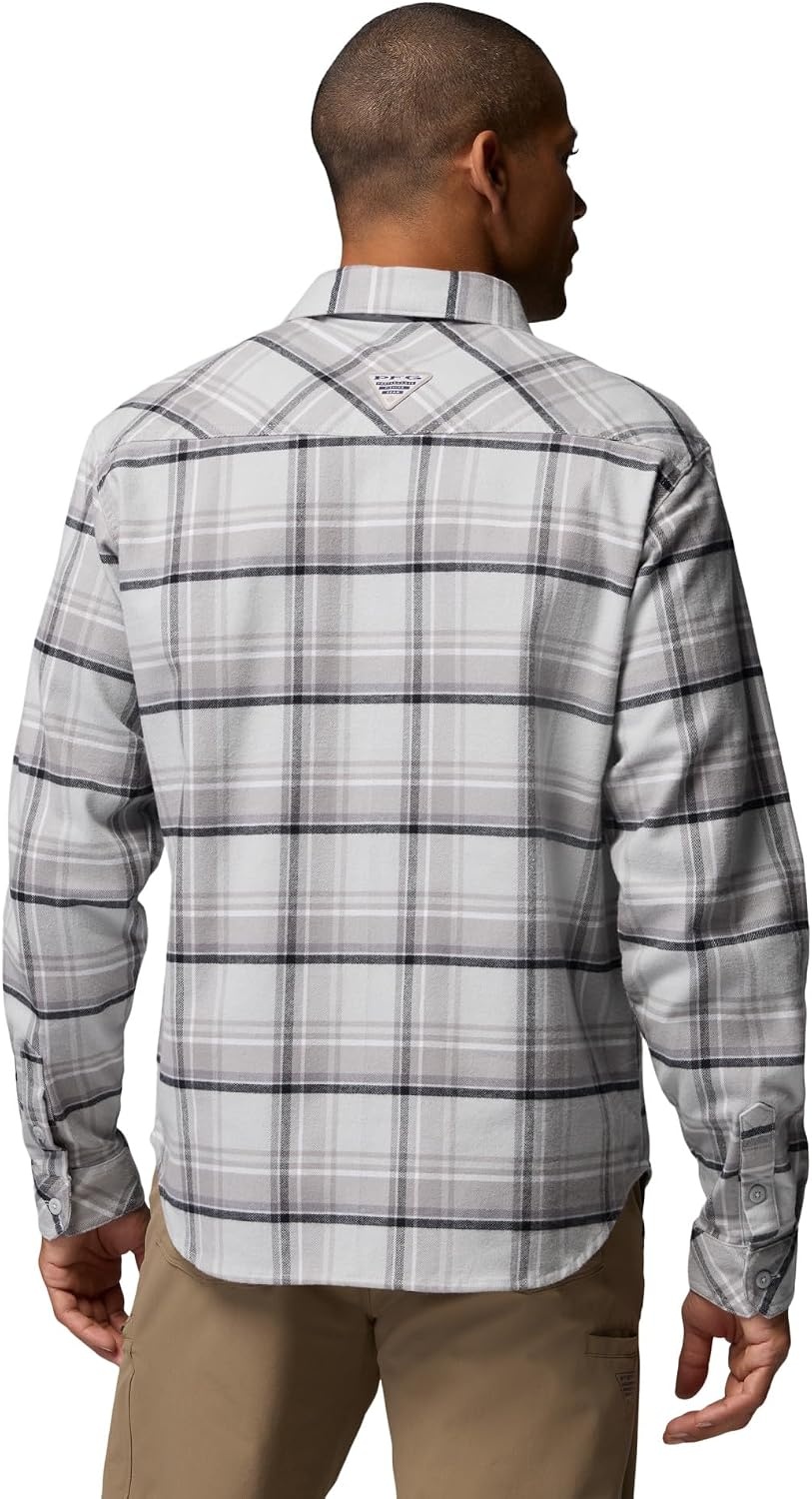 image:imageColumbia Mens Pfg Topwater Tech FlannelCool Grey Reel Plaid
