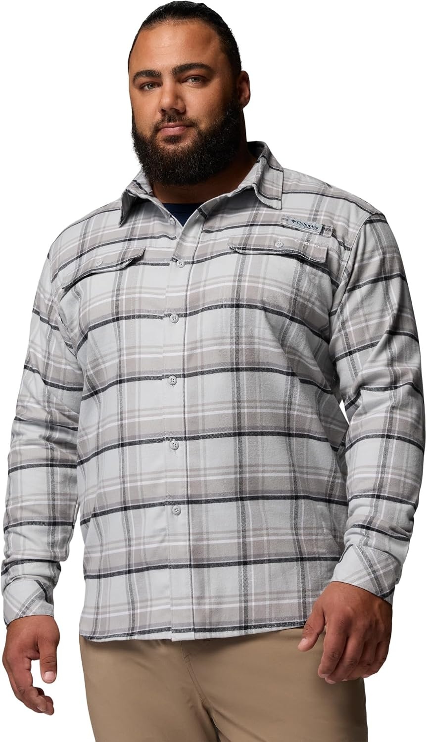 image:imageColumbia Mens Pfg Topwater Tech FlannelCool Grey Reel Plaid