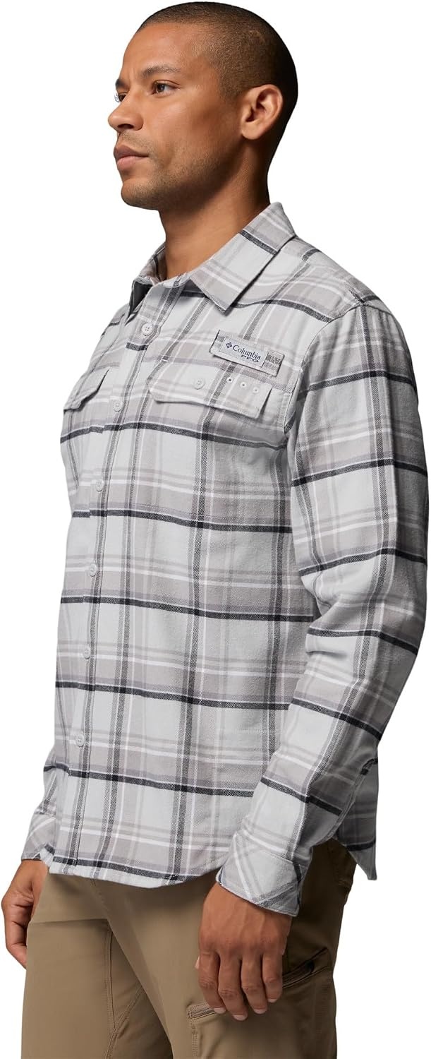 image:imageColumbia Mens Pfg Topwater Tech FlannelCool Grey Reel Plaid