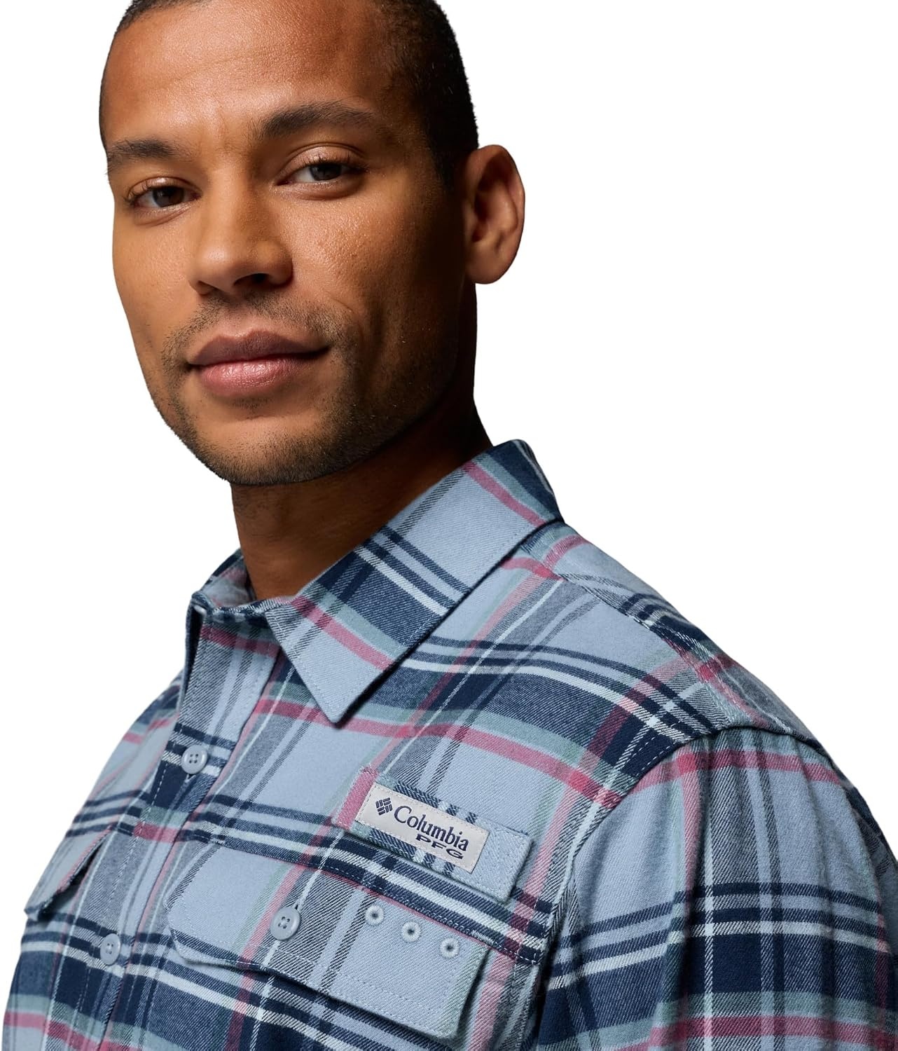 image:imageColumbia Mens Pfg Topwater Tech FlannelDockside Blue Reel Plaid