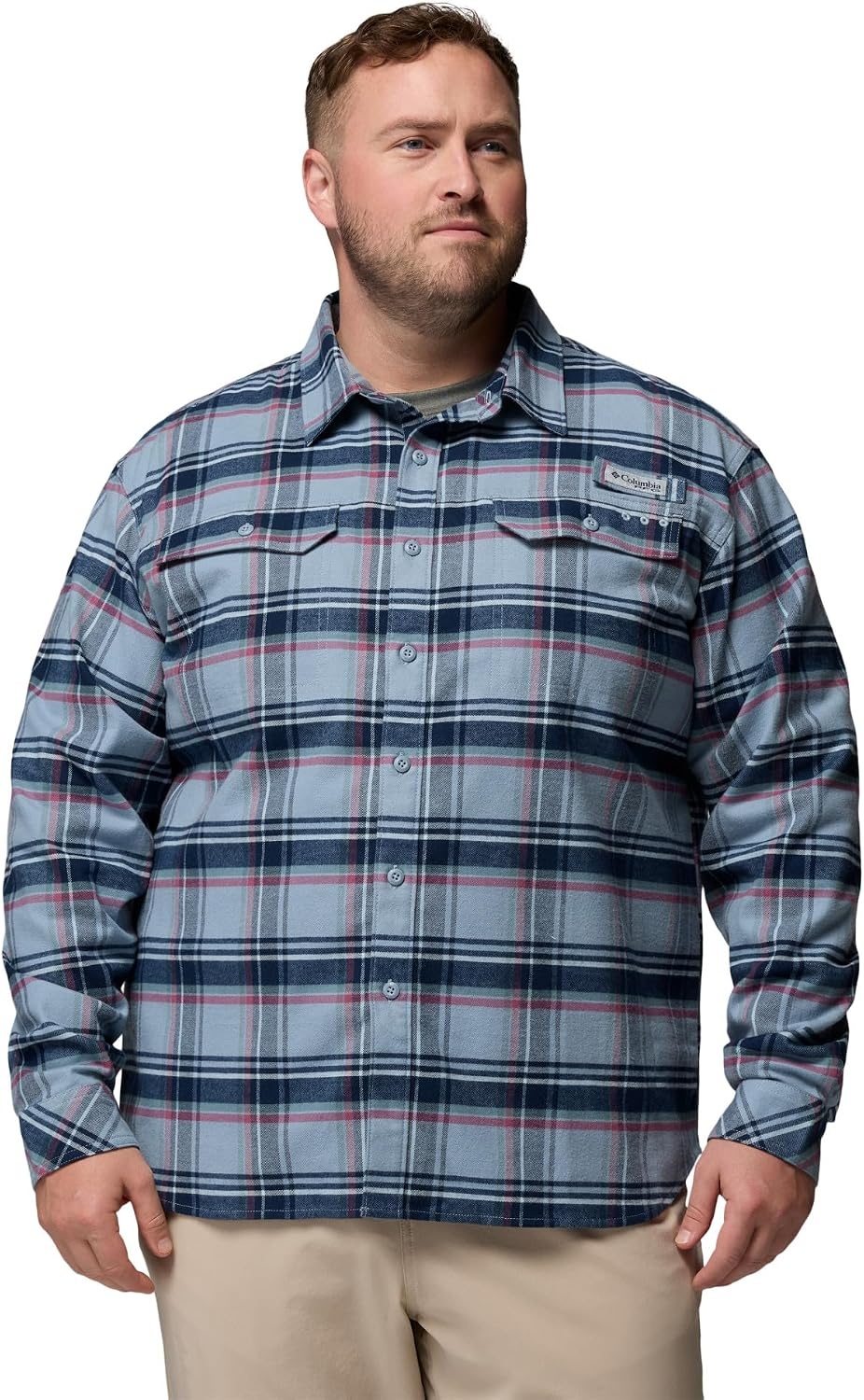 image:imageColumbia Mens Pfg Topwater Tech FlannelDockside Blue Reel Plaid