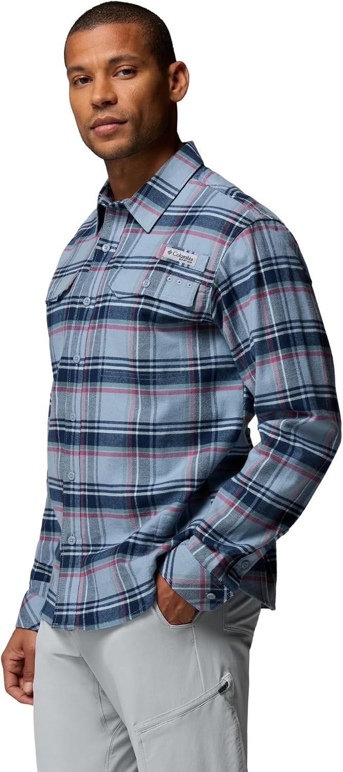 image:imageColumbia Mens Pfg Topwater Tech FlannelDockside Blue Reel Plaid