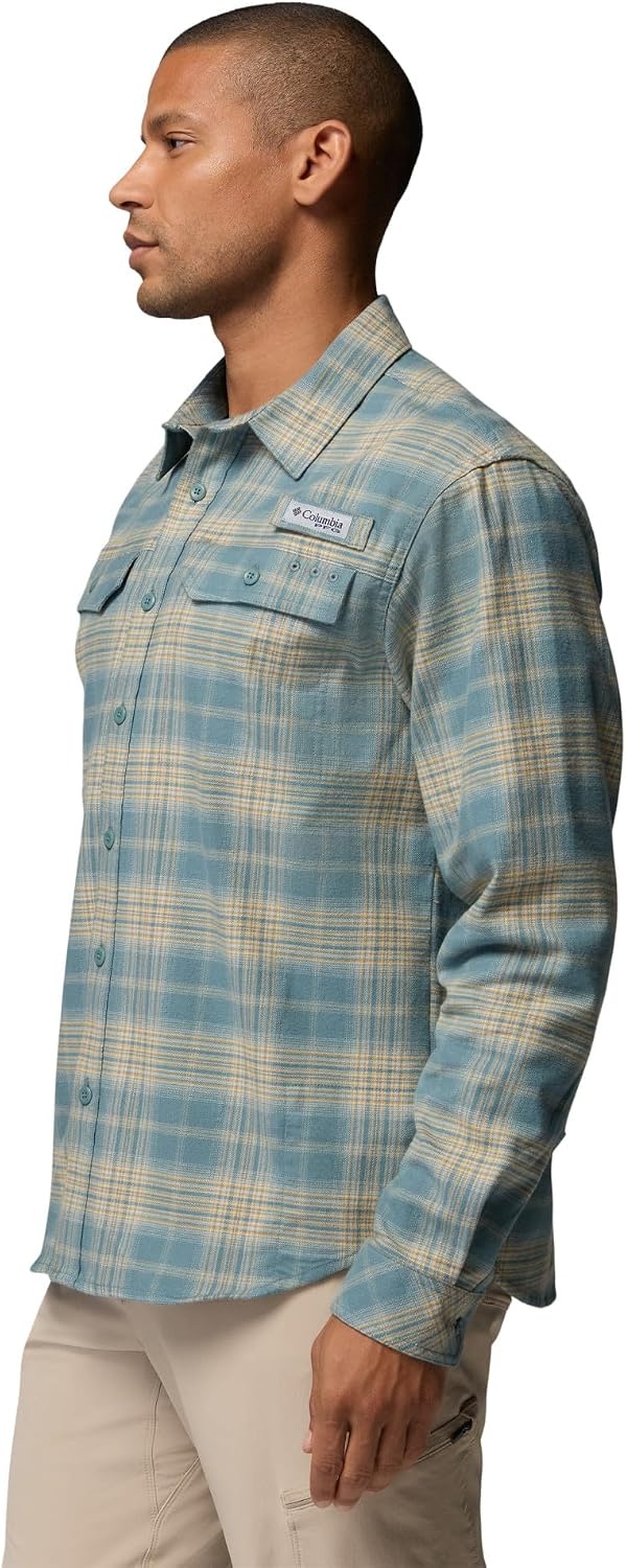 image:imageColumbia Mens Pfg Topwater Tech FlannelMetal Sheer Plaid