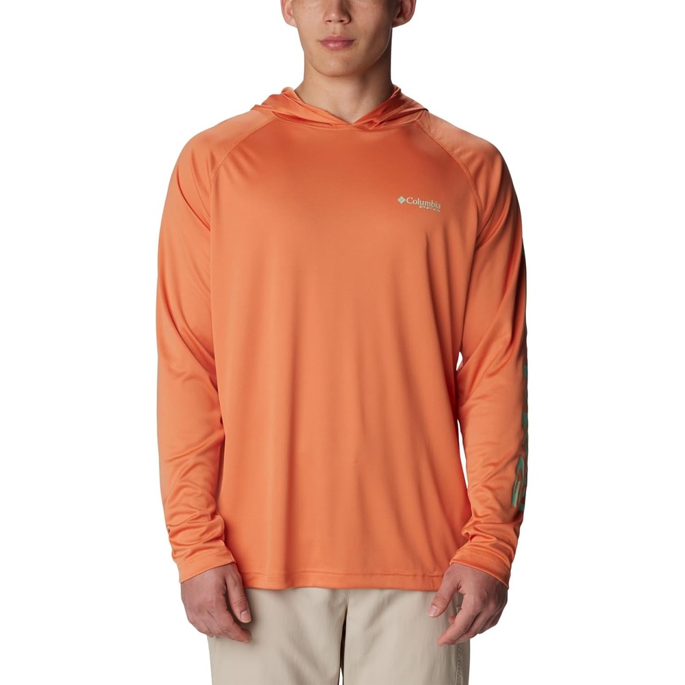 image:imageColumbia Mens PFG Terminal Tackle HoodieDusty OrangeNew Mint Logo