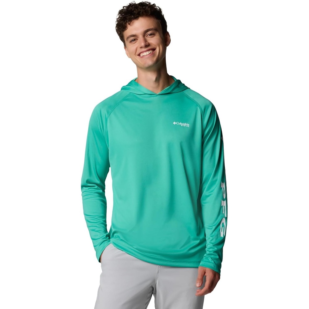 image:imageColumbia Mens PFG Terminal Tackle HoodieGlaze GreenWhite Logo