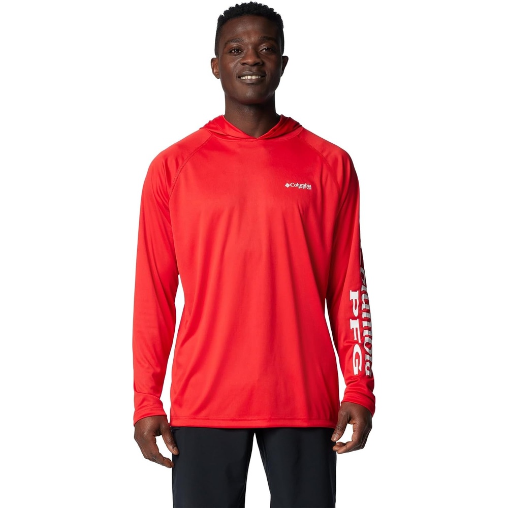 image:imageColumbia Mens PFG Terminal Tackle HoodieRed SparkWhite Logo