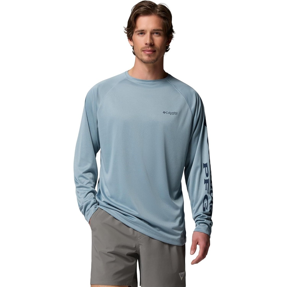 image:imageColumbia Mens PFG Terminal Tackle Long Sleeve ShirtDockside Blue HeatherCollegiate Navy