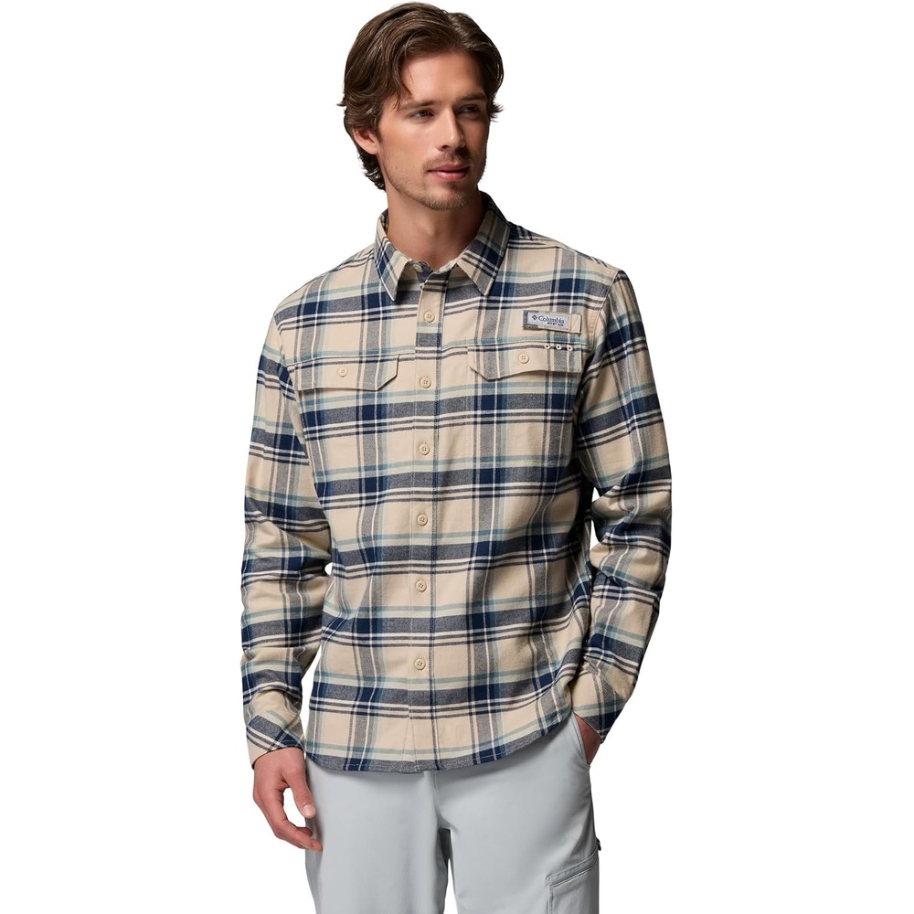 image:imageColumbia Mens Pfg Topwater Tech FlannelAncient Fossil Reel Plaid