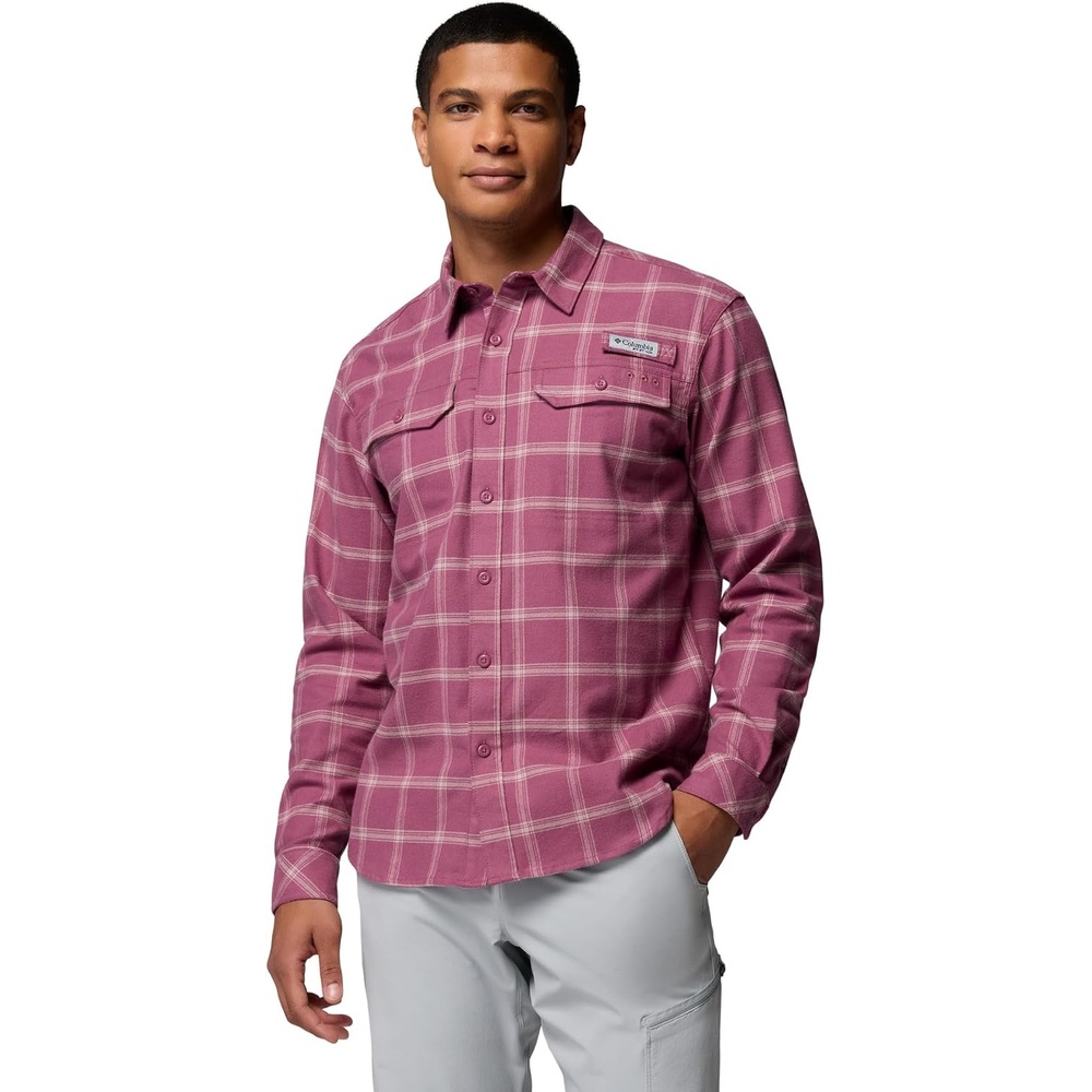 image:imageColumbia Mens Pfg Topwater Tech FlannelAntique Mauve Waterline Windowpane