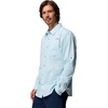 Columbia Men’s PFG Harbor Peak Long Sleeve Shirt(Marine Light Micro Gingham)