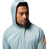 Columbia Men’s PFG Terminal Tackle Hoodie(Crushed Blue Heather/Bright Nectar Logo)