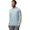Columbia Men’s PFG Terminal Tackle Hoodie(Crushed Blue Heather/Bright Nectar Logo)