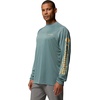 Columbia Men’s PFG Terminal Tackle Long Sleeve Shirt(Metal Heather/Light Camel Logo)