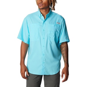 Columbia Men’s PFG Tamiami II Short Sleeve Fishing Shirt(Opal Blue)