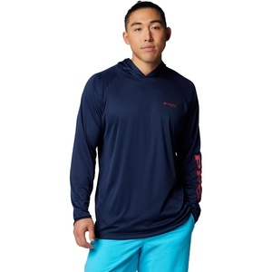 Columbia Men’s PFG Terminal Tackle Hoodie(Collegiate Navy/Sunset Red Logo)