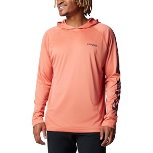 Columbia Men’s PFG Terminal Tackle Hoodie(Faded Peach/Collegiate Navy Logo)