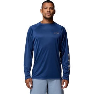 Columbia Men’s PFG Terminal Tackle Long Sleeve Shirt(Carbon/Ancient Fossil Logo)
