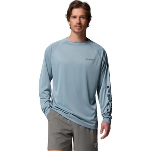 Columbia Men’s PFG Terminal Tackle Long Sleeve Shirt(Dockside Blue Heather/Collegiate Navy)