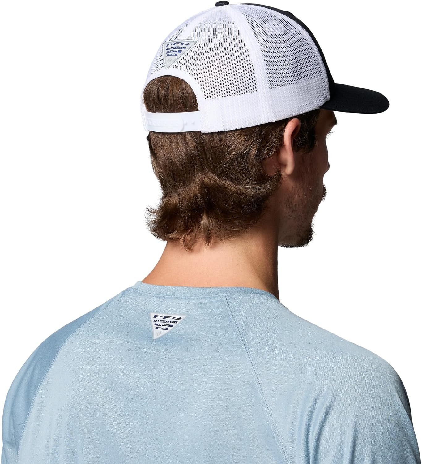 image:imageColumbia Unisex Adult PFG Logo Mesh Ball CapBlackRed Fish