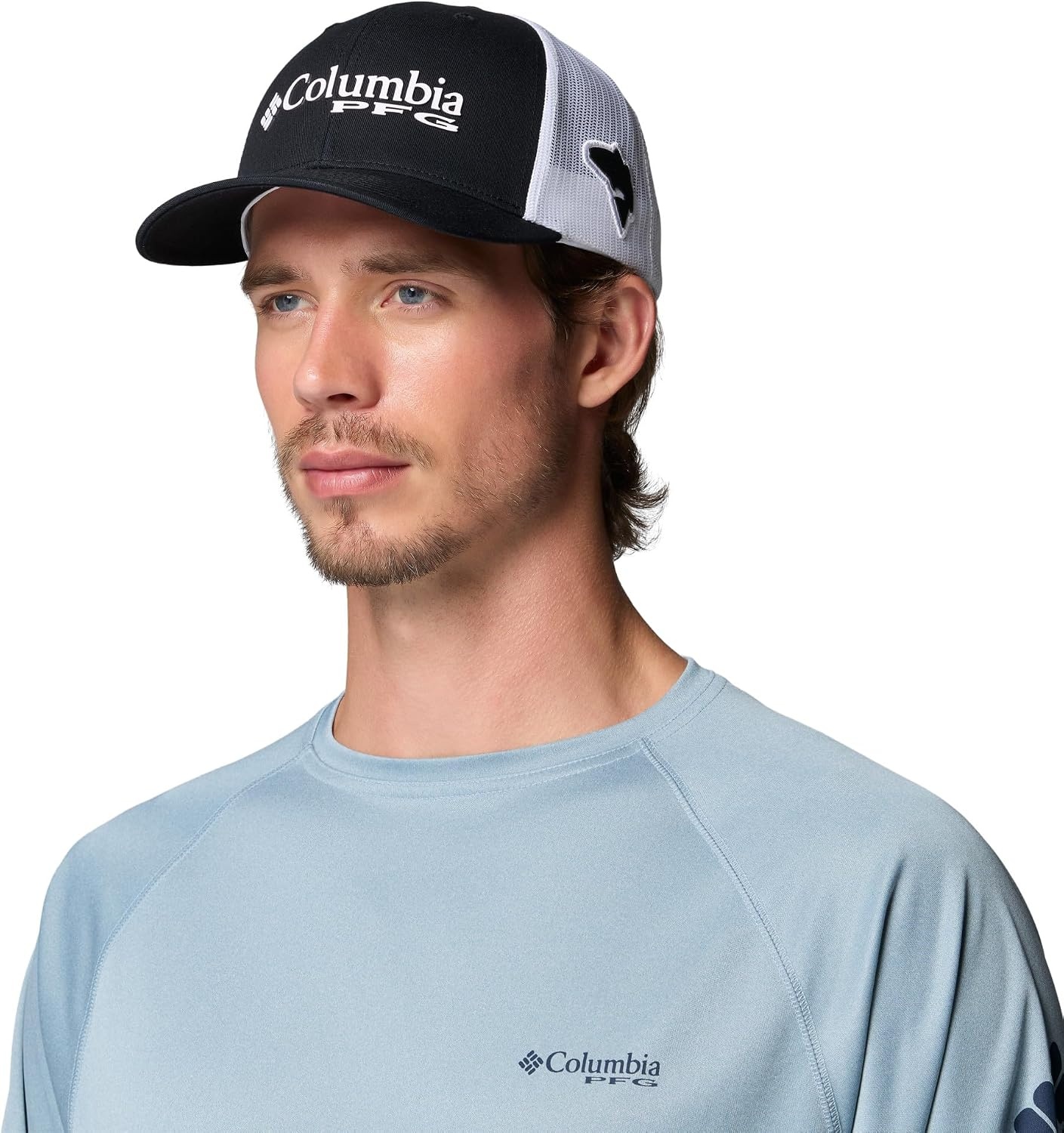 image:imageColumbia Unisex Adult PFG Logo Mesh Ball CapBlackRed Fish