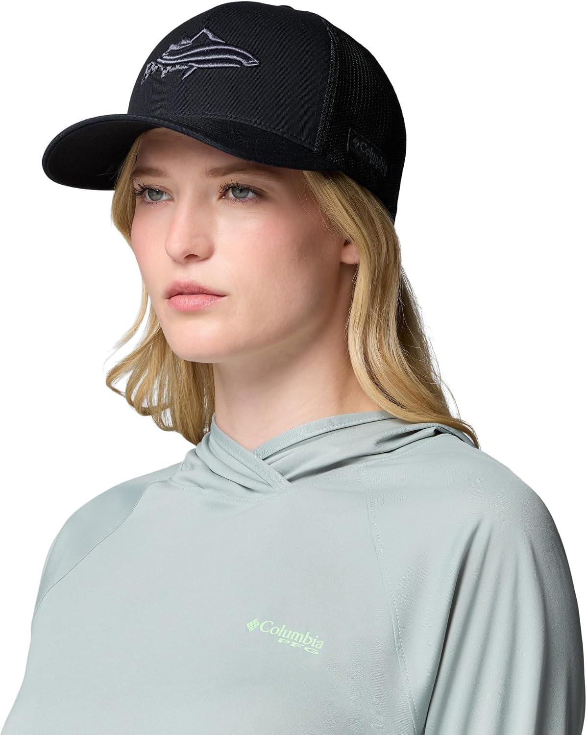 image:imageColumbia Unisex PFG Icon Mesh Ball CapBlackFlag Inside Fish