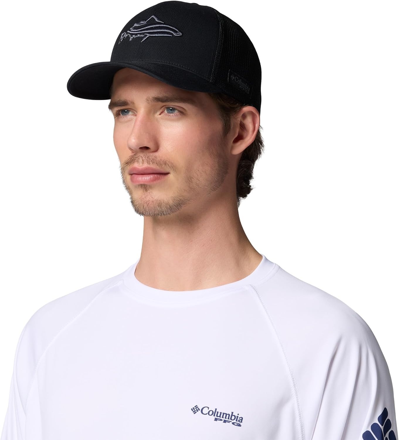 image:imageColumbia Unisex PFG Icon Mesh Ball CapBlackFlag Inside Fish