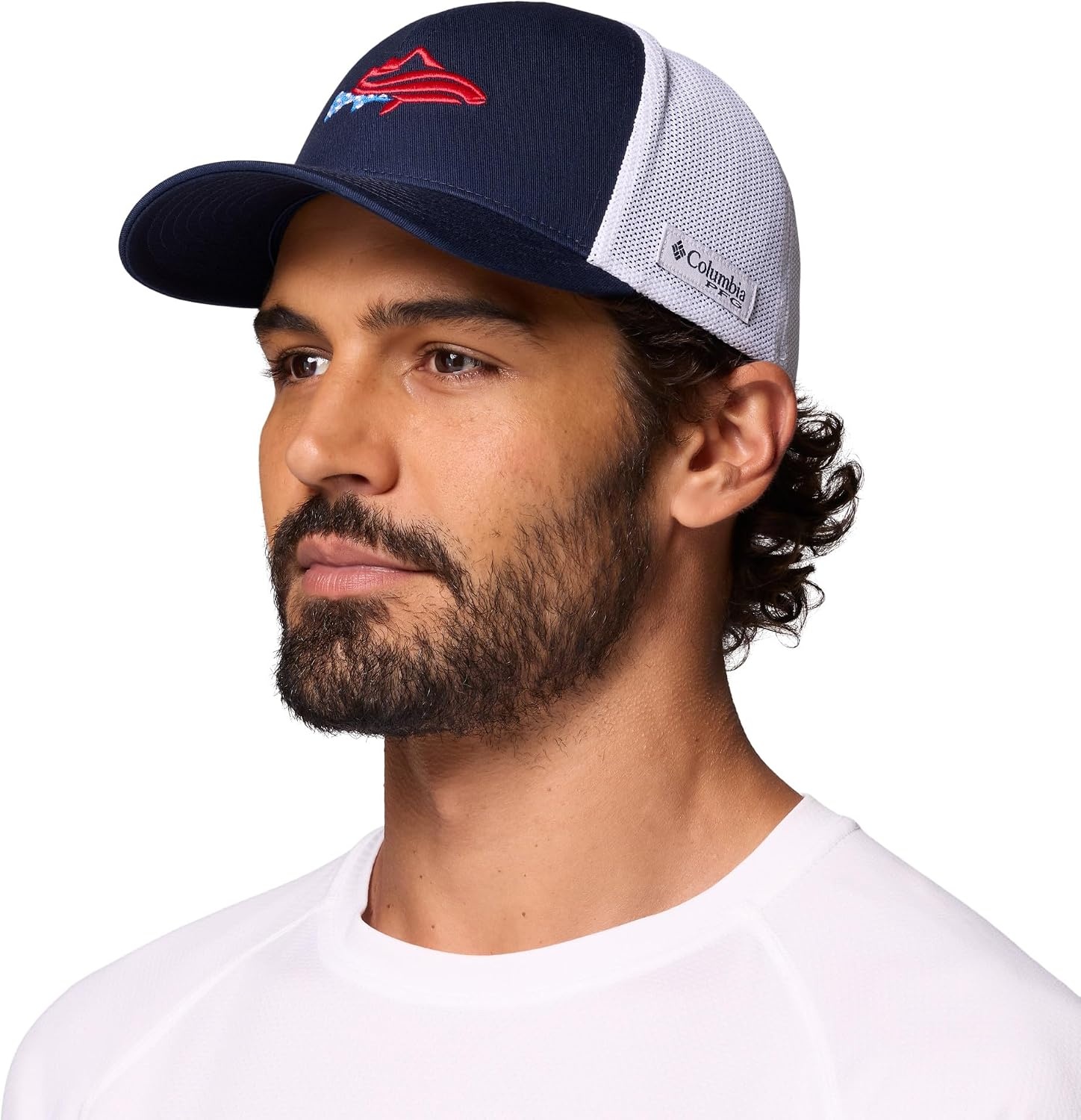 image:imageColumbia Unisex PFG Icon Mesh Ball CapCollegiate NavyFlag Fish