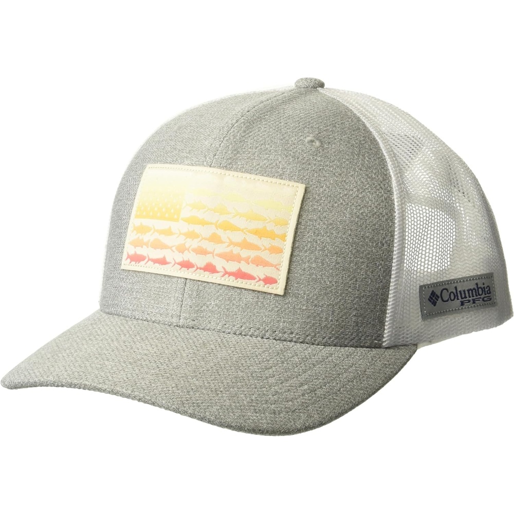 image:imageColumbia Unisex Adult PFG Logo Mesh Ball CapCool Grey Heather White Fish Flag