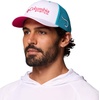 Columbia PFG Logo Mesh Ball Cap(White/Ocean Teal/Guava Pink)