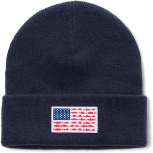 Columbia Unisex Adult PFG Fish Trek Beanie(Collegiate Navy/Fishflag)