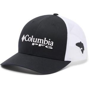 Columbia Unisex Adult PFG Logo Mesh Ball Cap(Black/Red Fish)