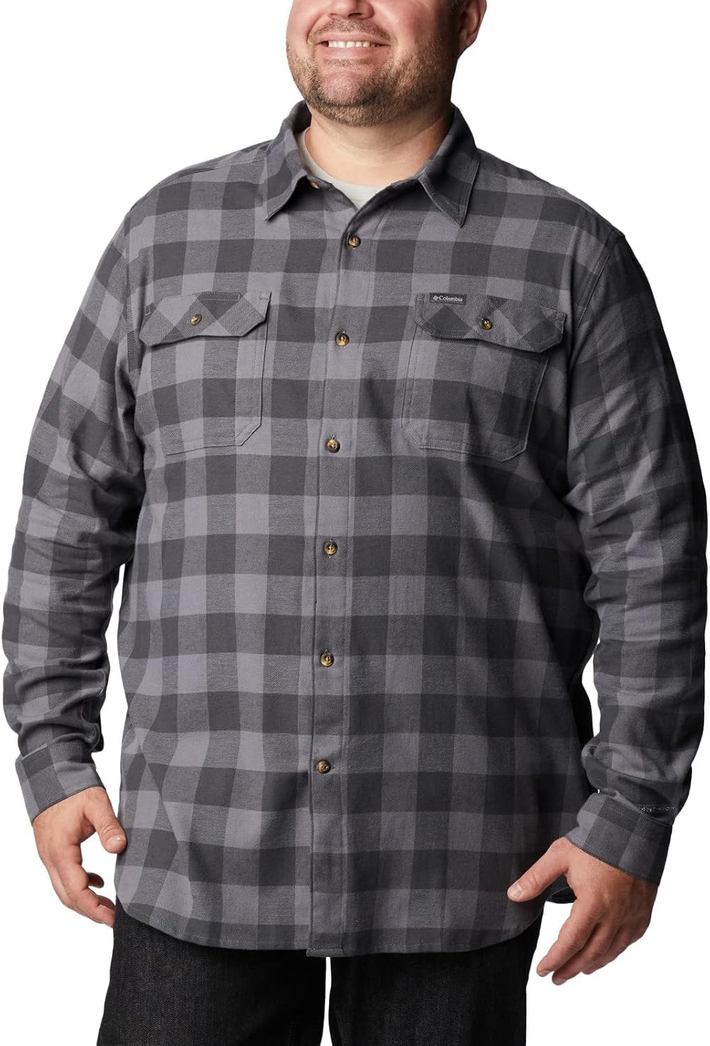 image:imageColumbia Flare Gun Stretch FlannelCity Grey Twill Buffalo Check